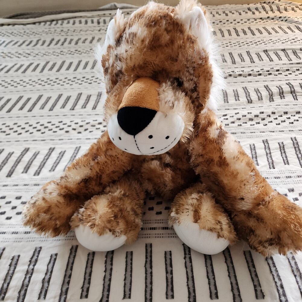 Homerbest Leopard Plush Stuffed Animal Toy 15" Fluffy Smiley Face Floppy Arms